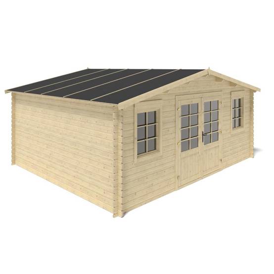 Altanka - Abri de jardin en bois - 21.42m2 - 5.1x4.2m - Ep. 34mm - Couleur: naturel - DOM746 - ALTANKA - Image 7