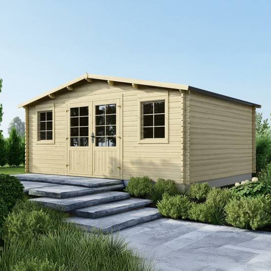 Altanka - Abri de jardin en bois - 21.42m2 - 5.1x4.2m - Ep. 34mm - Couleur: naturel - DOM746 - ALTANKA - Image 2