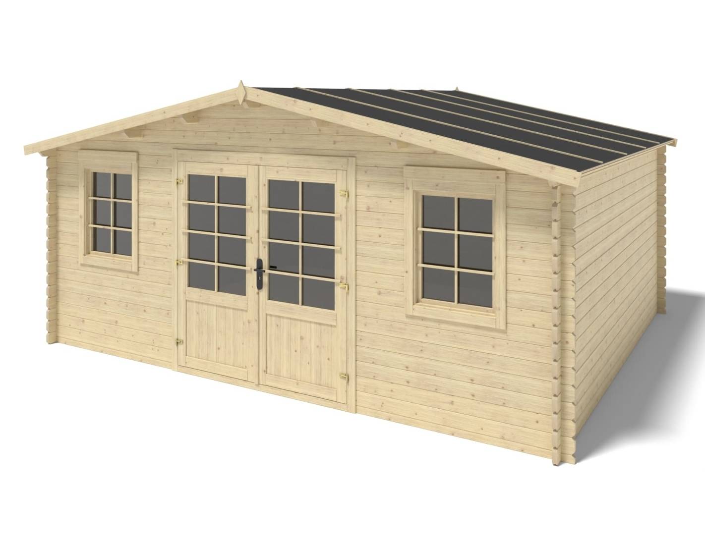 Altanka - Abri de jardin en bois - 21.42m2 - 5.1x4.2m - Ep. 34mm - Couleur: naturel - DOM746 - ALTANKA - Image 2