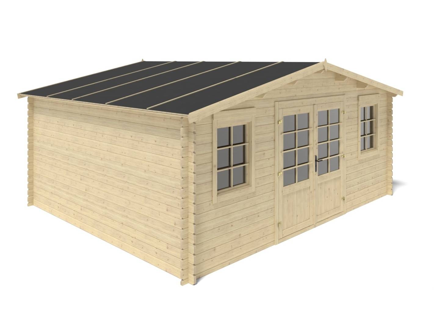 Altanka - Abri de jardin en bois - 21.42m2 - 5.1x4.2m - Ep. 34mm - Couleur: naturel - DOM746 - ALTANKA - Image 7