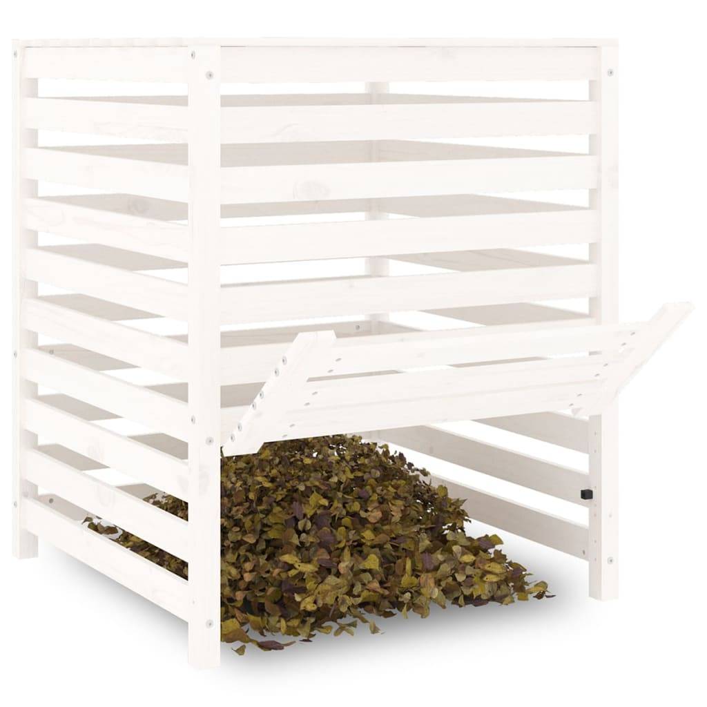 Vidaxl - Composteur Blanc 82,5x82,5x99,5 cm Bois massif de pin vidaXL 823816 - Image 8