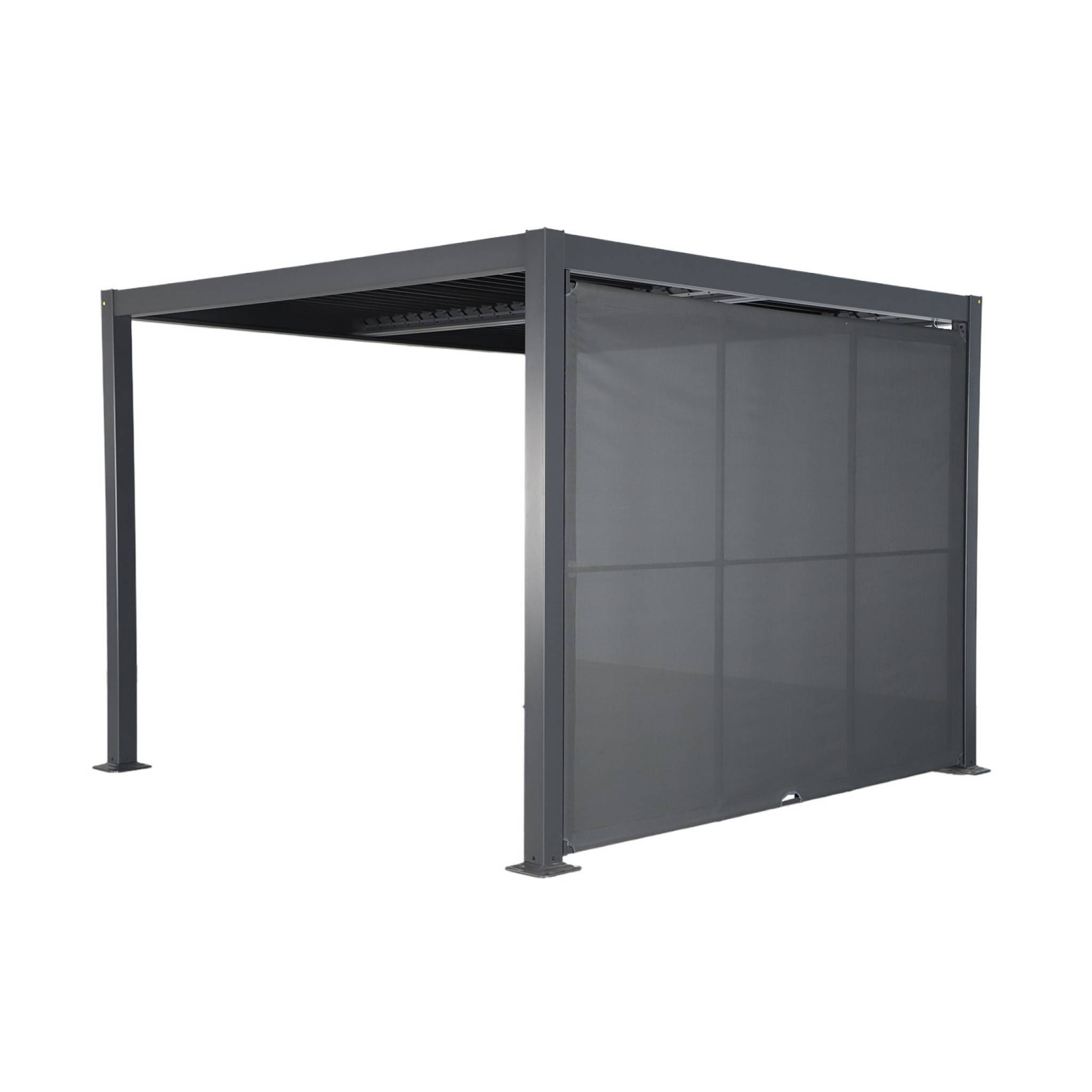 Pergola bioclimatique aluminium et acier 3x3m + auvent 3m anthracite Palace | sweeek - Image 2