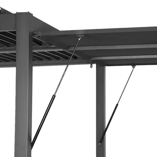 Pergola bioclimatique aluminium et acier 3x3m + auvent 3m anthracite Palace | sweeek - Image 5
