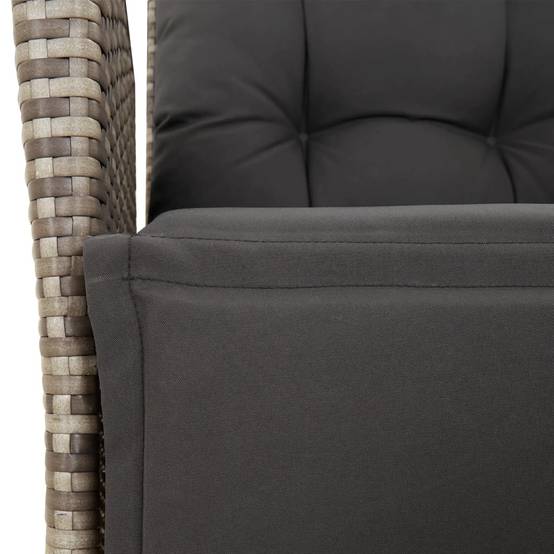 Mobilier de Jardin 4 Places Gris, Fauteuils et Banc Inclinables avec Table Basse Relevable en Table à Manger – ComfortXL Outdoor Living - Image 7