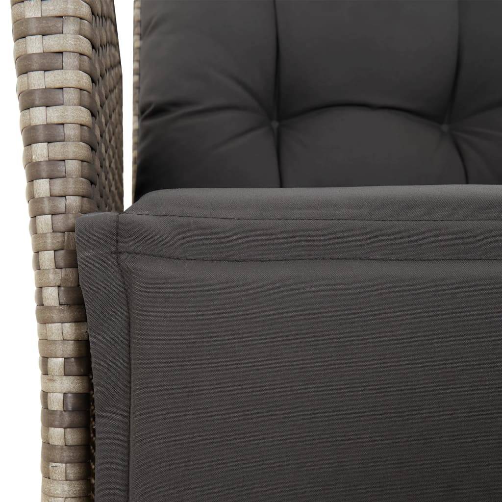 Mobilier de Jardin 4 Places Gris, Fauteuils et Banc Inclinables avec Table Basse Relevable en Table à Manger – ComfortXL Outdoor Living - Image 7