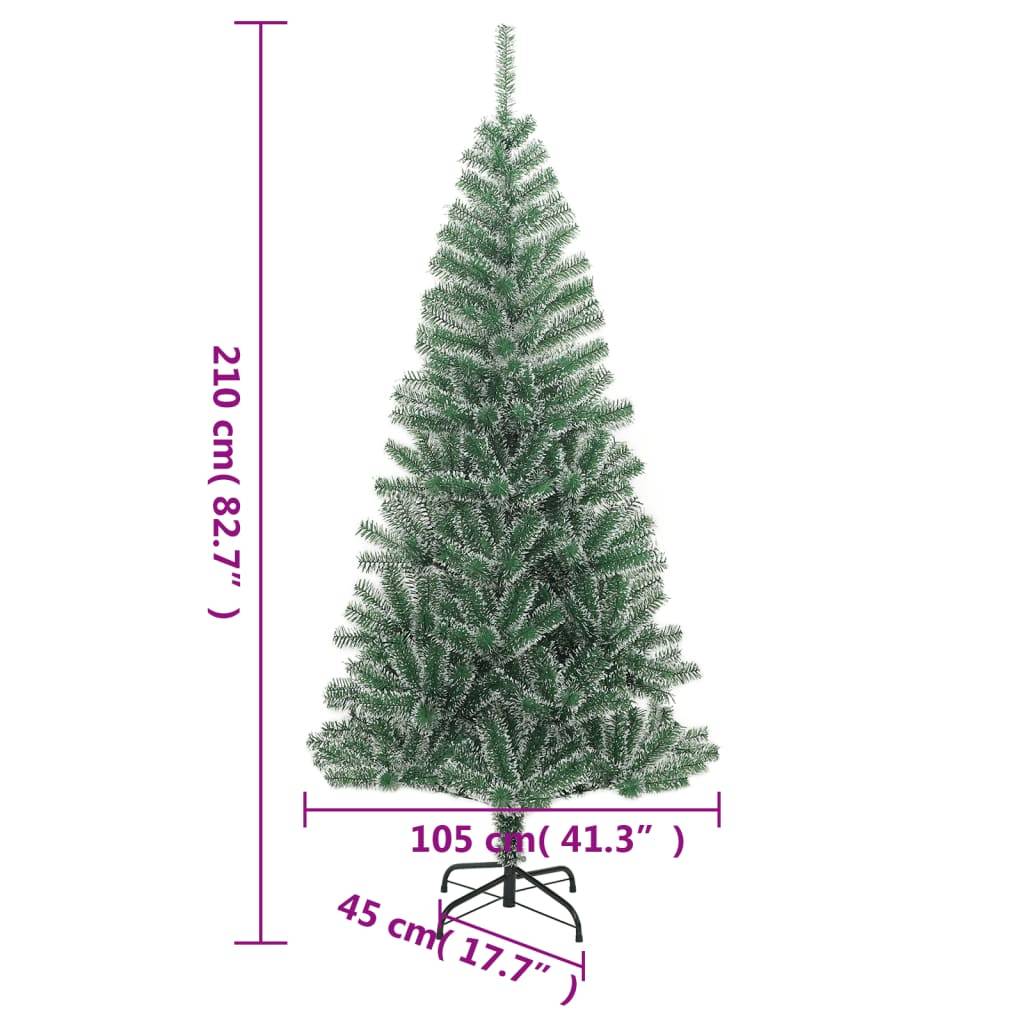 ComfortXL - Grand Sapin de Noël artificiel floqué 210 cm pour salon vert – ComfortXL Outdoor Living - Image 7