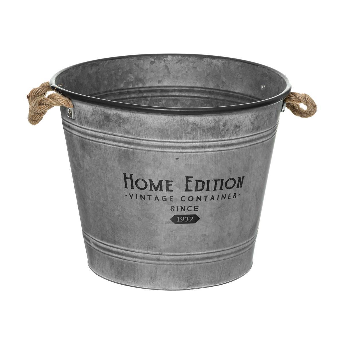 Atmosphera - Pot métal gris 37,5cm - Atmosphera Créateur d'intérieur