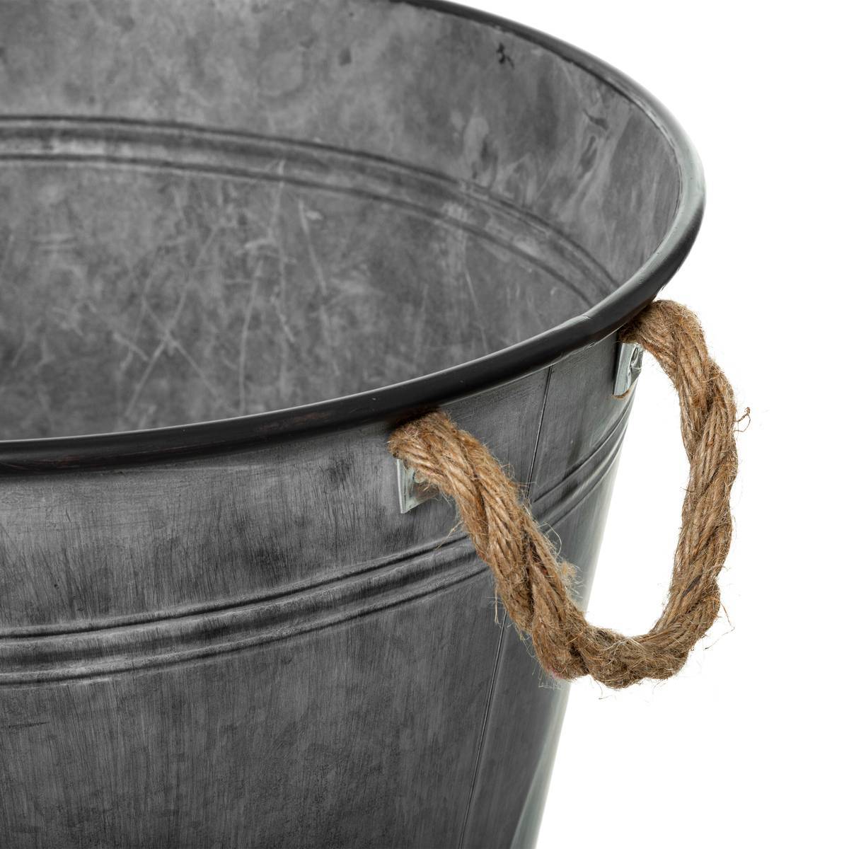 Atmosphera - Pot métal gris 37,5cm - Atmosphera Créateur d'intérieur - Image 2