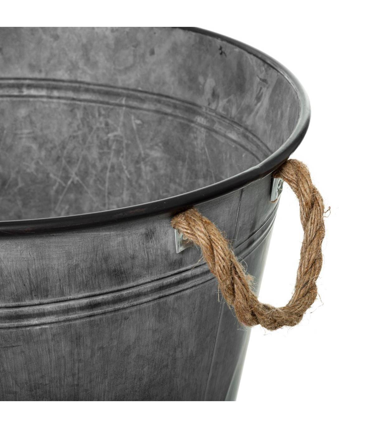 Pot de fleurs en Zinc Vintage D 37 cm - Image 2