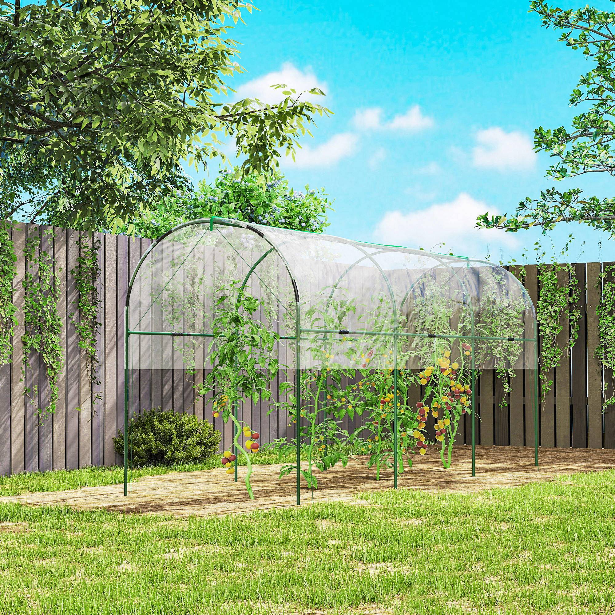 ComfortXL - Serre tunnel jardin acier PVC 400 x 120 x 170 cm transparente pour tomates protection - ComfortXL Outdoor Living - Image 1