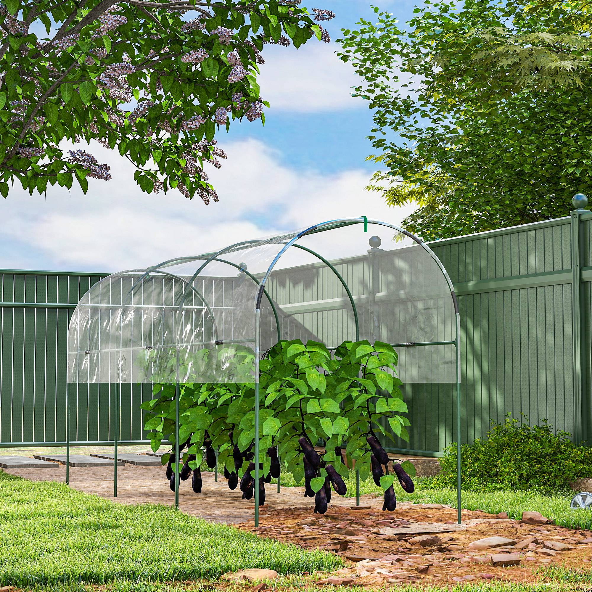 ComfortXL - Serre tunnel jardin acier PVC 400 x 120 x 170 cm transparente pour tomates protection - ComfortXL Outdoor Living - Image 4