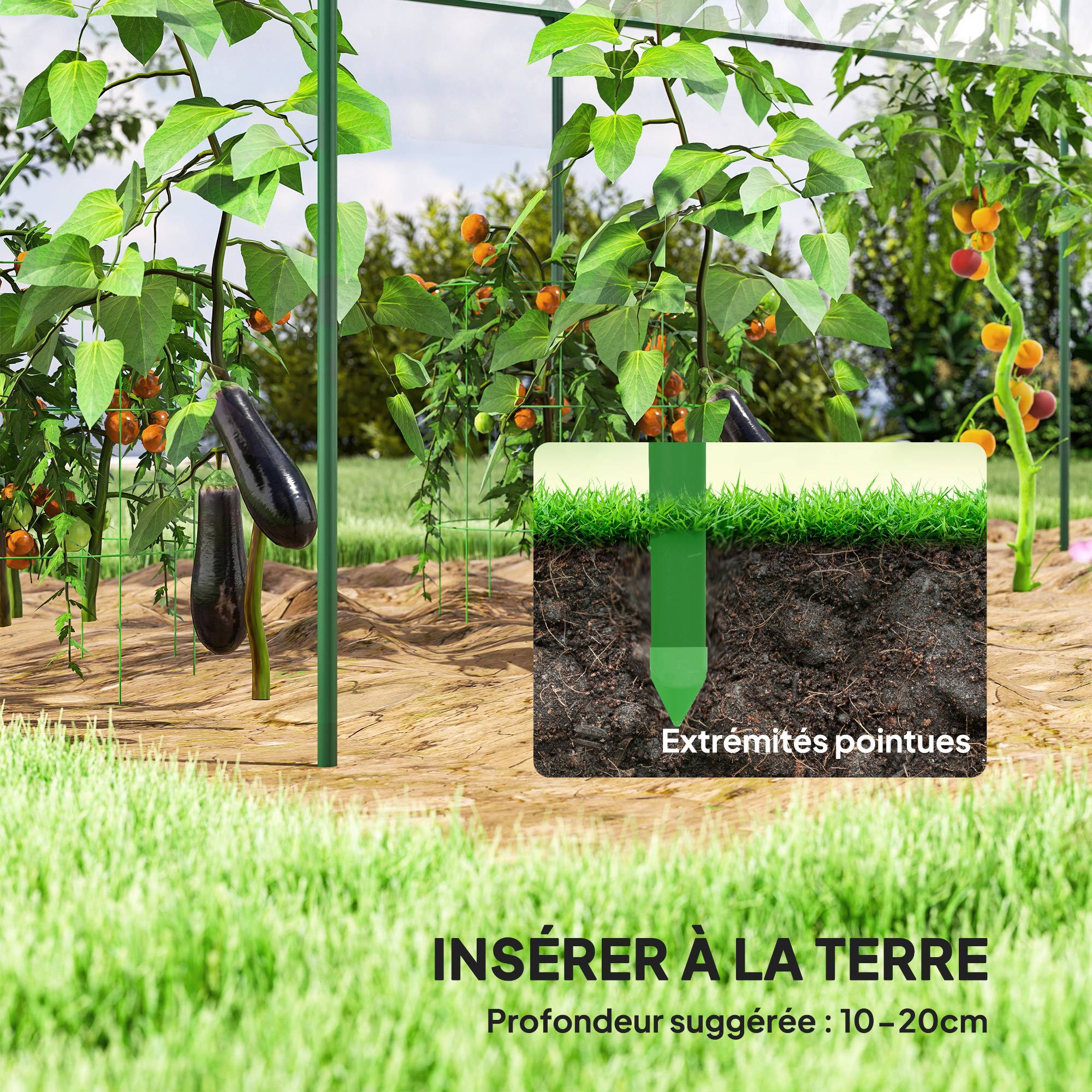 ComfortXL - Serre tunnel jardin acier PVC 400 x 120 x 170 cm transparente pour tomates protection - ComfortXL Outdoor Living - Image 8