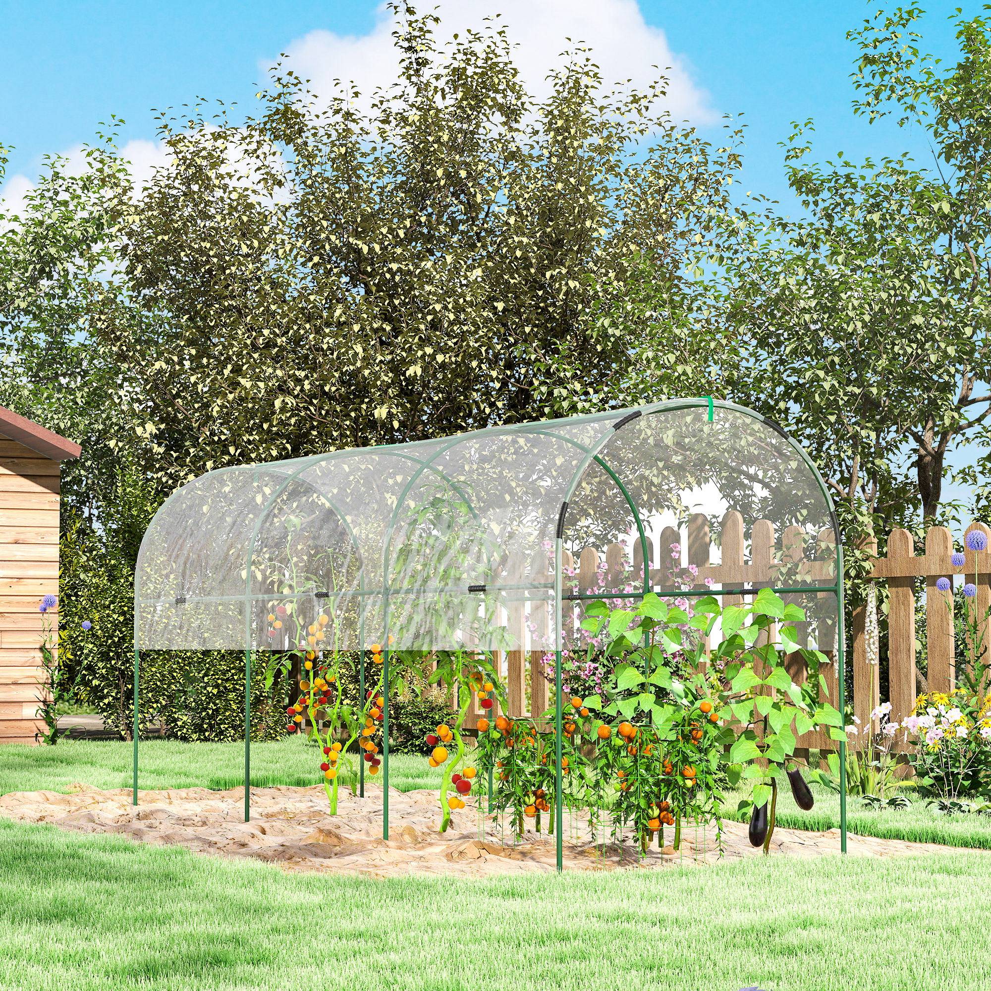 ComfortXL - Serre tunnel jardin acier PVC 400 x 120 x 170 cm transparente pour tomates protection - ComfortXL Outdoor Living - Image 9