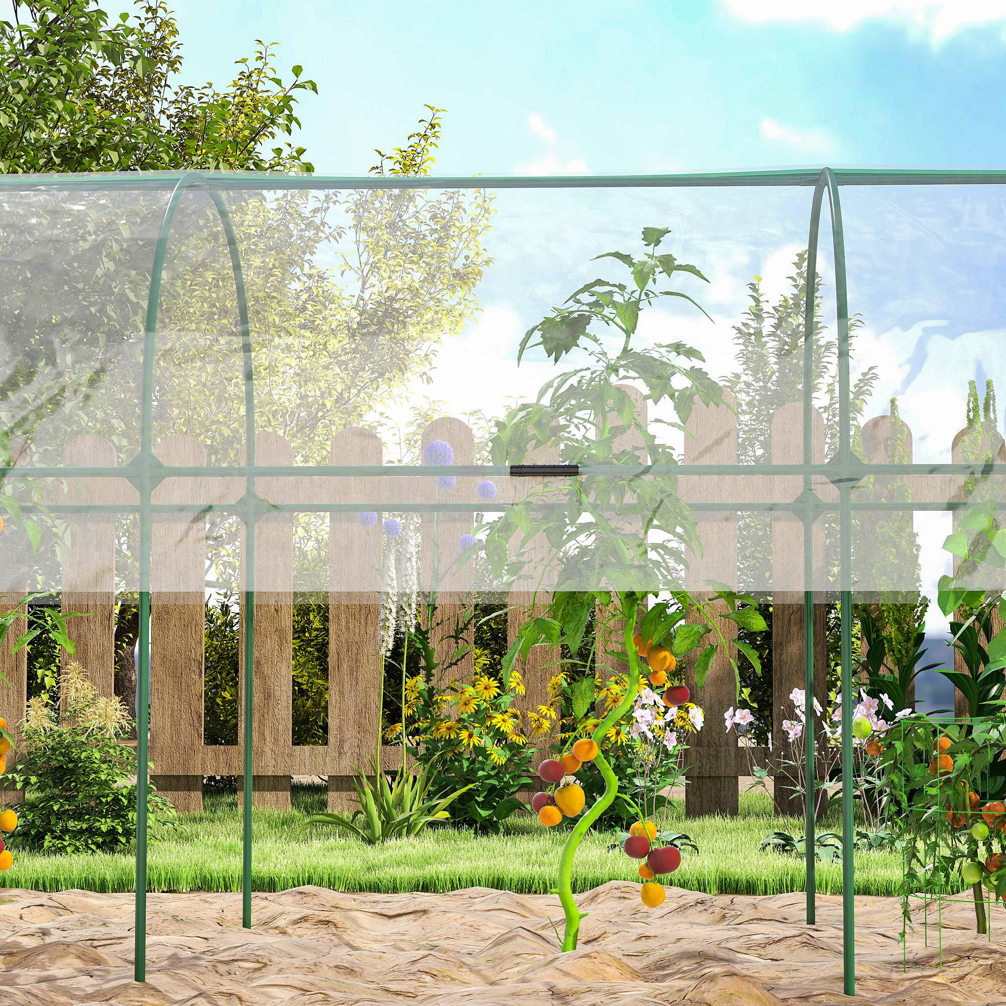 ComfortXL - Serre tunnel jardin acier PVC 400 x 120 x 170 cm transparente pour tomates protection - ComfortXL Outdoor Living - Image 10