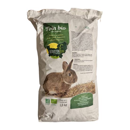 Foin bio de Normandie - Alimentation pour lapins et rongeurs - 100% naturel - L'Eden des Pattounes - Image 2