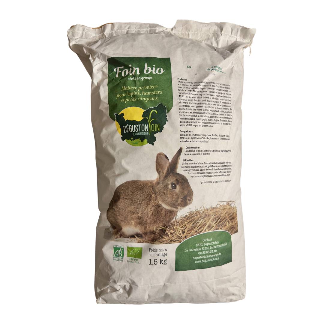 Foin bio de Normandie - Alimentation pour lapins et rongeurs - 100% naturel - L'Eden des Pattounes - Image 2