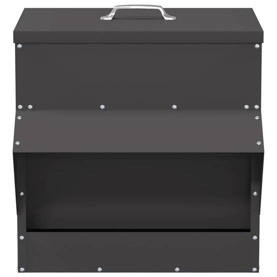 Mangeoire Poule Acier Auvent Protection Pluie 20kg Noir - ComfortXL Outdoor Living - Image 5