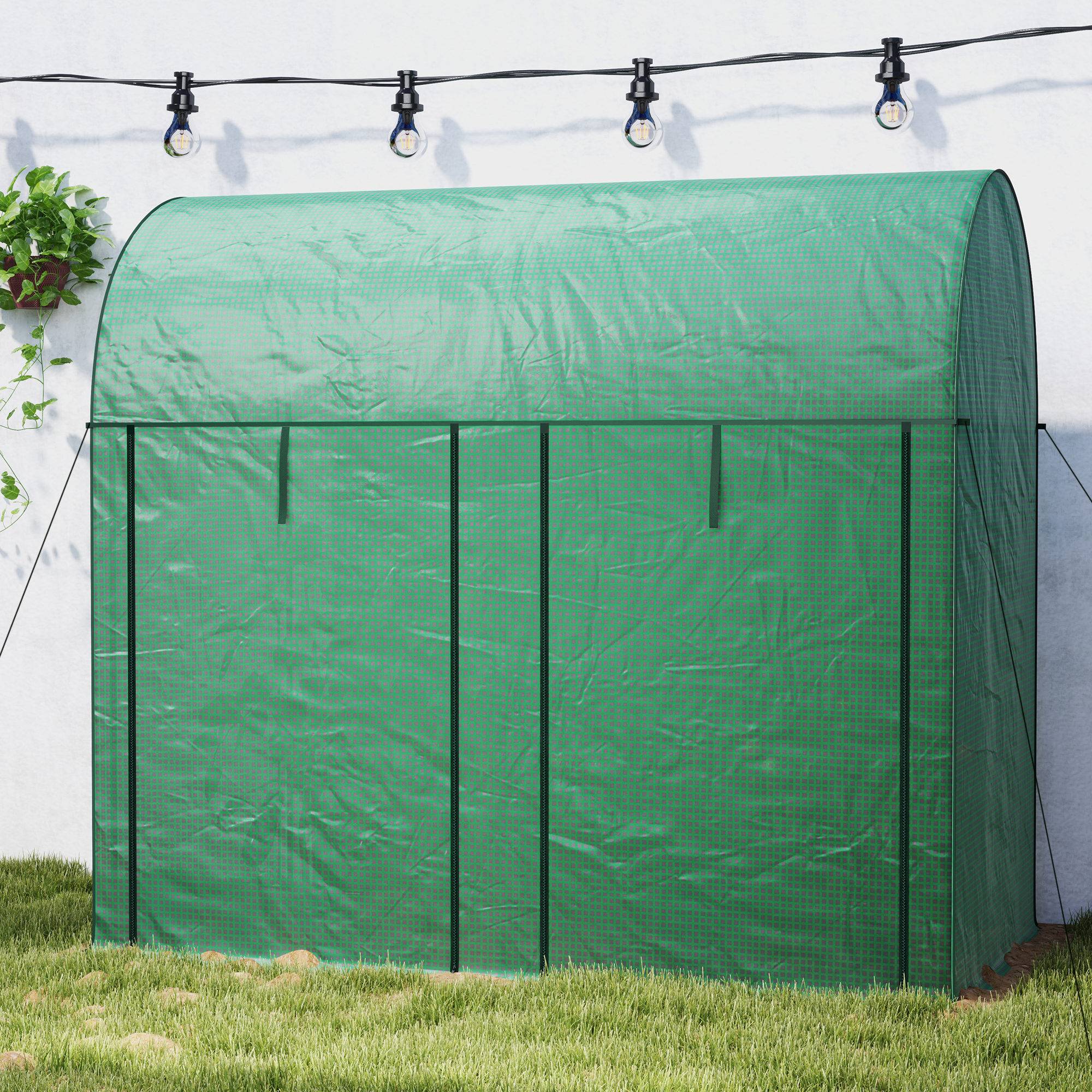 Outsunny - Serre de jardin 2 m² serre à tomates 2 portes acier PE vert - Outsunny - Image 4