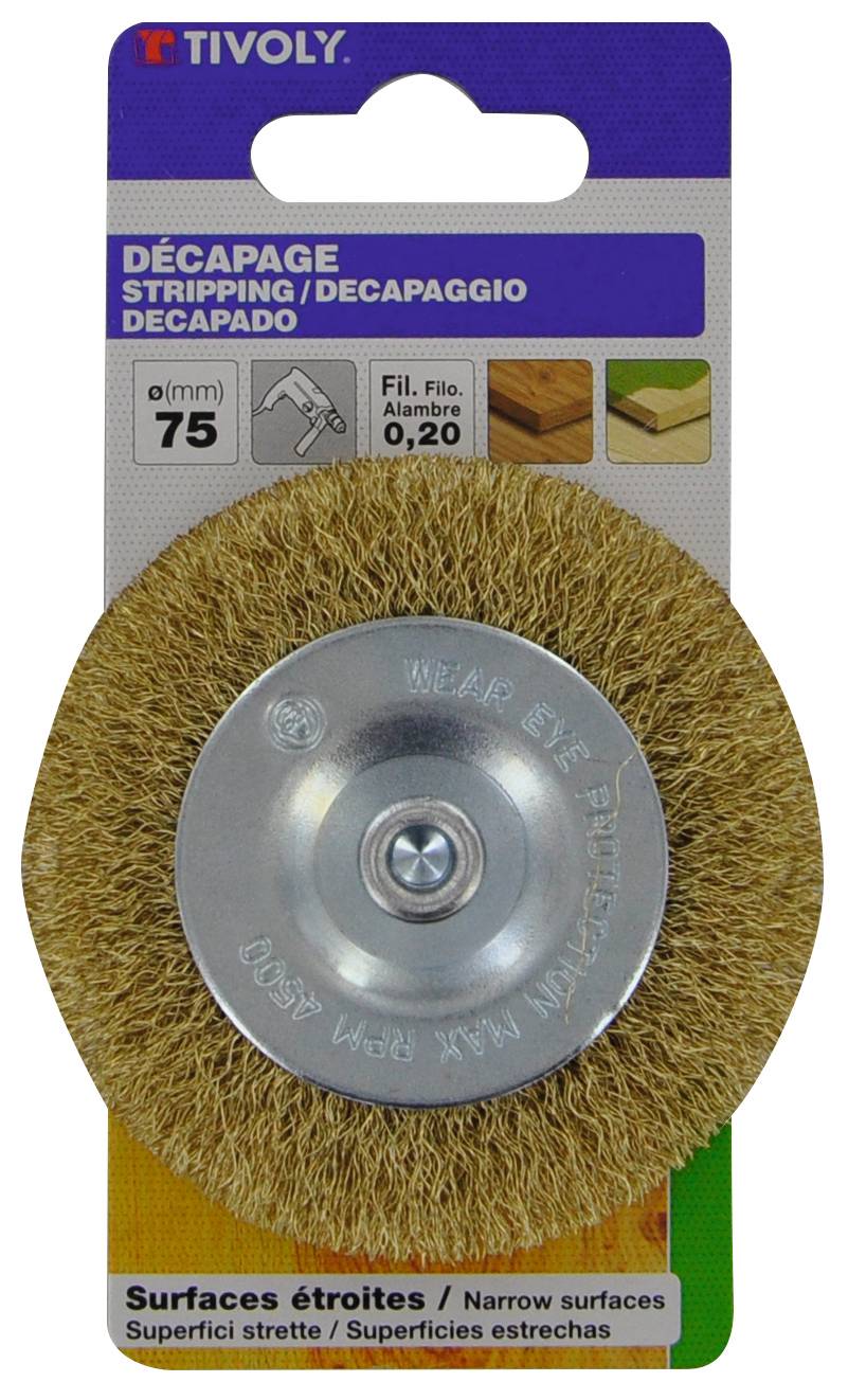 Tivoly - Brosse Circulaire 75mm Laiton Blister - Tivoly - Image 2