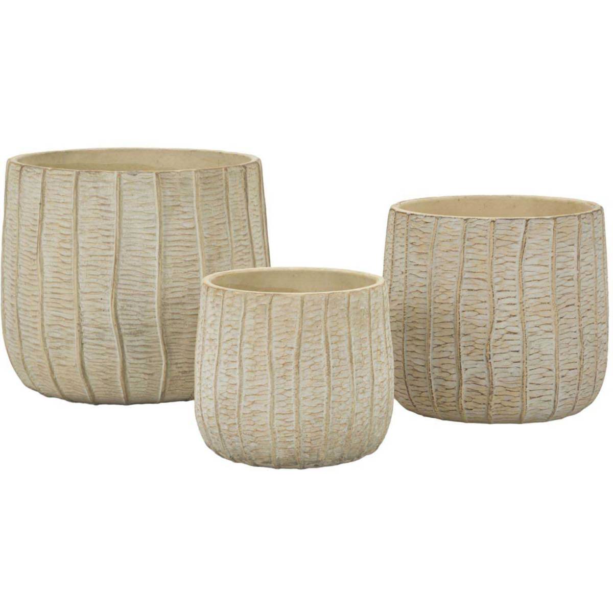 Set de 3 cache-pots en céramique Flake - Gamm vert