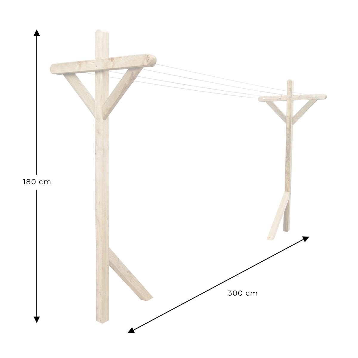 Kit étendoir à linge extérieur Séville premium + 2 supports poteaux à fixer - Cémonjardin - Image 4