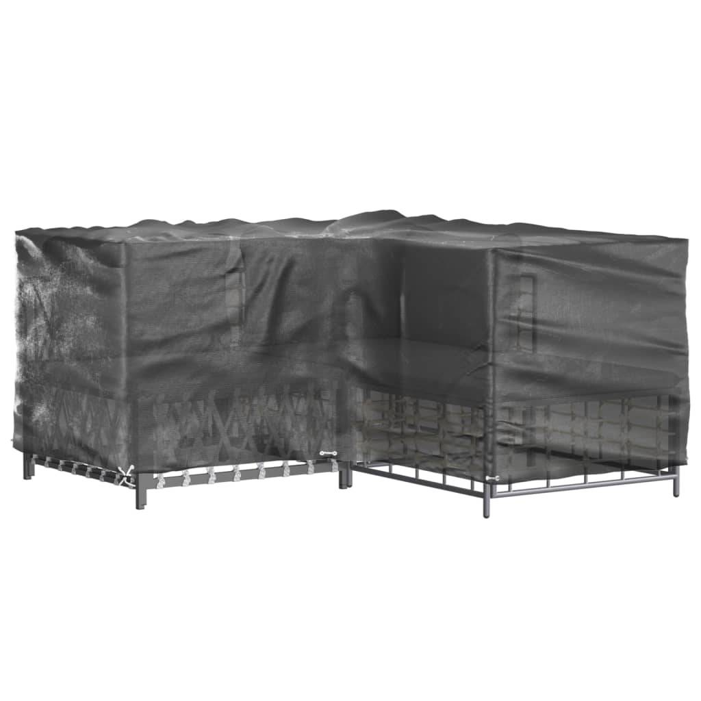 Housses de salon de jardin en L polyéthylène noir 215 x 215 x 90 cm - PANGIVO - Image 7