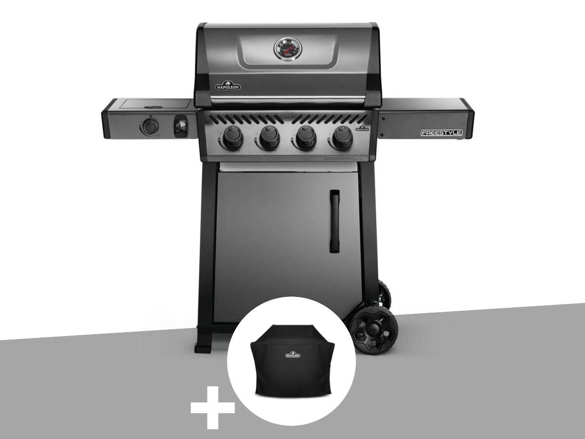 Napoleon - Barbecue à gaz Freestyle F425SIB - 4 brûleurs + Sizzle Zone + Housse de protection - Napoleon