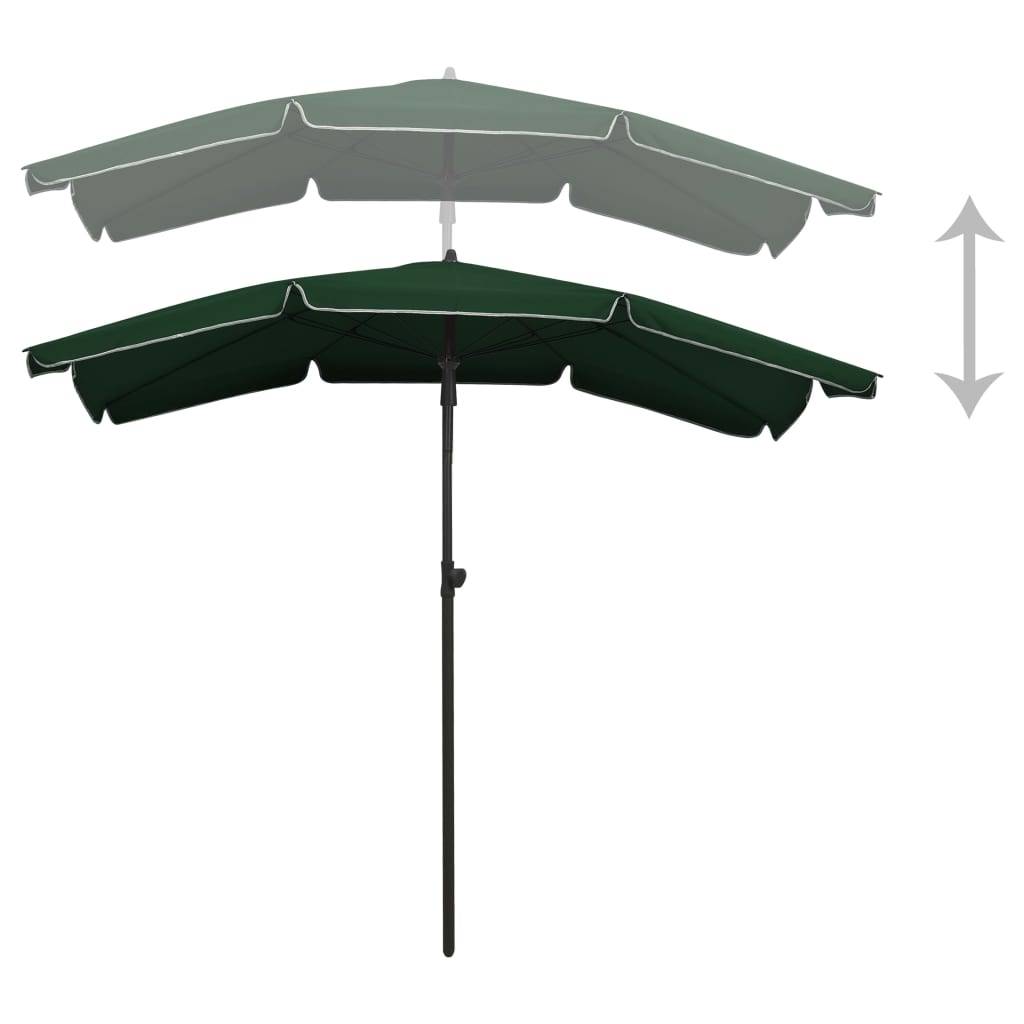 Helloshop26 - Parasol de jardin avec mât 200 x 130 cm vert - Image 4