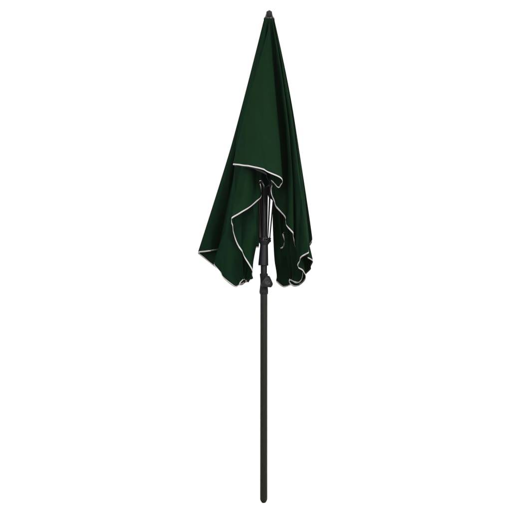 Helloshop26 - Parasol de jardin avec mât 200 x 130 cm vert - Image 3