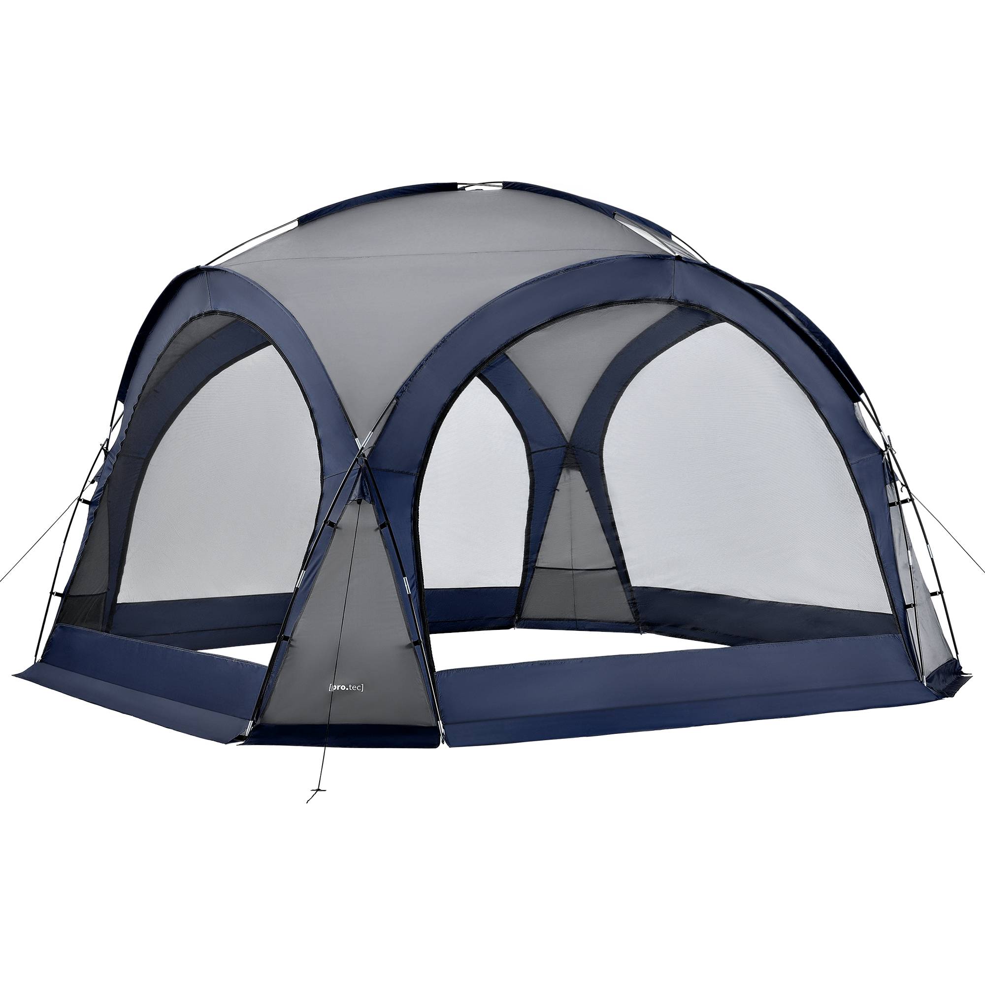 Pro.Tec - Tonnelle de camping Grästorp avec guirlande à 96 LED 345 x 345 x 247 cm bleu [pro.tec] - Image 1