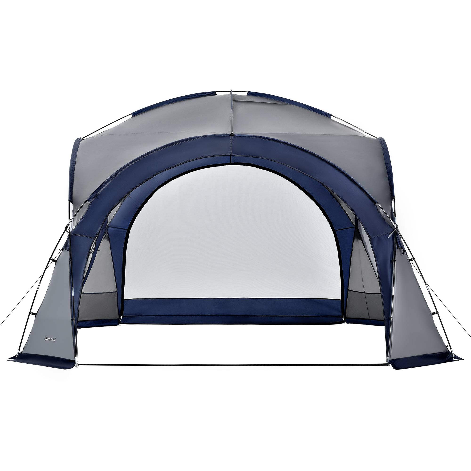 Pro.Tec - Tonnelle de camping Grästorp avec guirlande à 96 LED 345 x 345 x 247 cm bleu [pro.tec] - Image 5