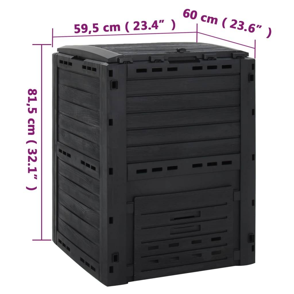 ComfortXL - Composteur de jardin 280L en polypropylène pour recyclage déchets organiques Noir – ComfortXL Outdoor Living - Image 8