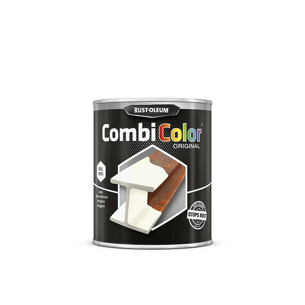 Primaire et finition antirouille CombiColor Original blanc pur RAL 9010 pot 750ml - RUST-OLEUM - 7392.0.75 - Image 1