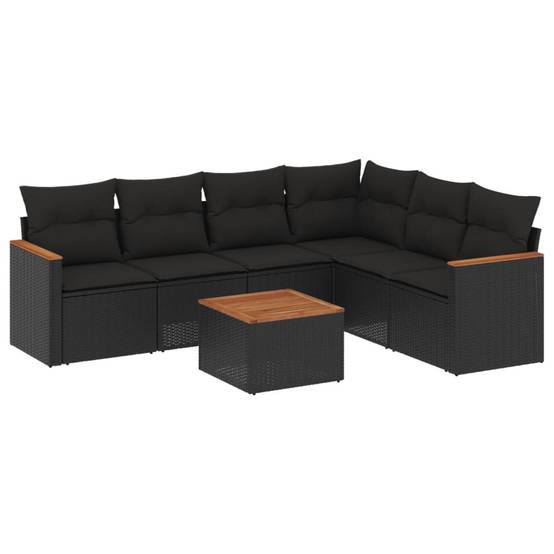 Salon de Jardin d'Angle 6 Personnes Résine Tressée Modulable avec Table et Coffres de Rangement Noir – ComfortXL Outdoor Living - Image 2