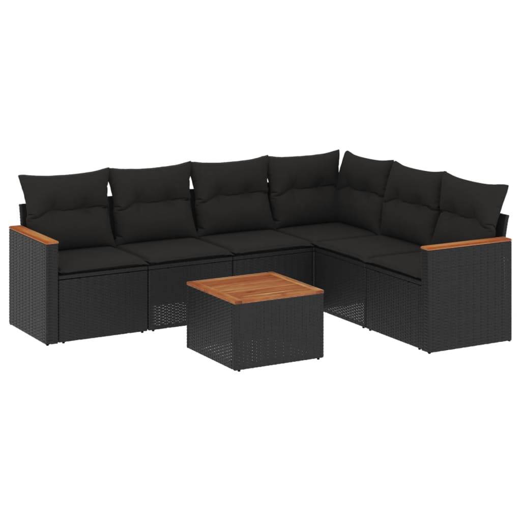 Salon de Jardin d'Angle 6 Personnes Résine Tressée Modulable avec Table et Coffres de Rangement Noir – ComfortXL Outdoor Living - Image 2