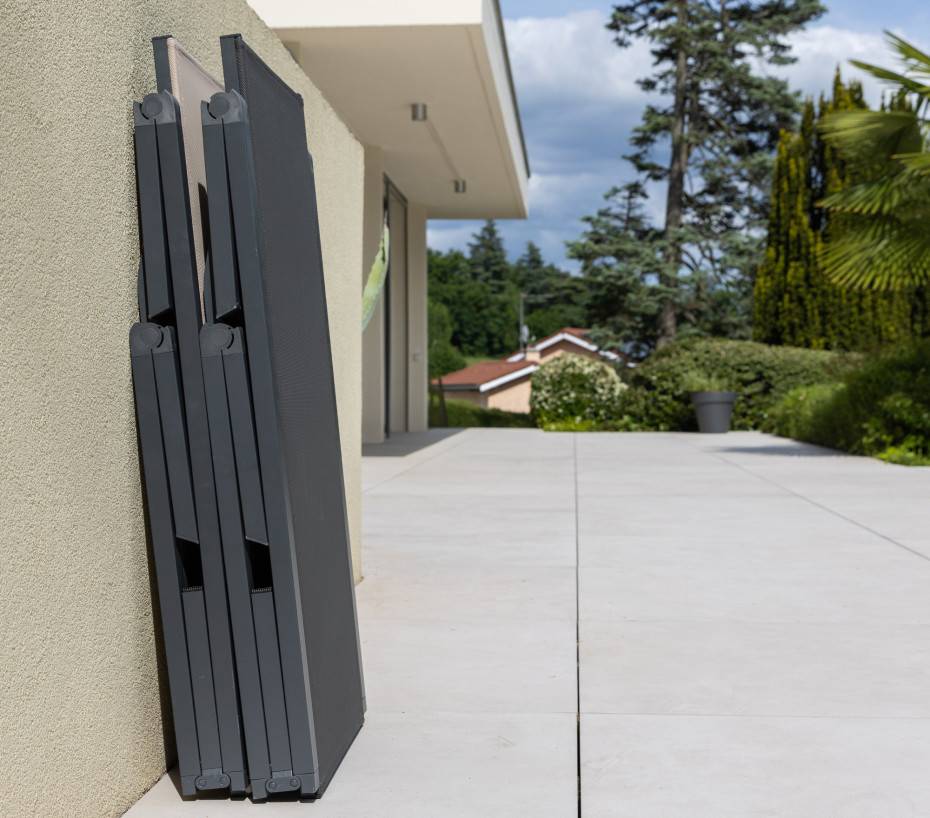 Transat de jardin en aluminium pliable gris anthracite NARA - Image 3