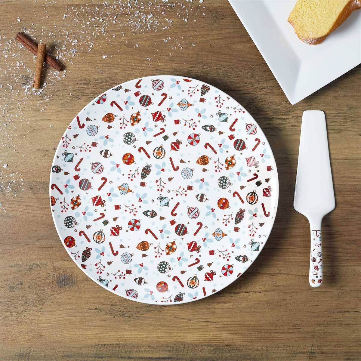 The Home Deco Factory - Plat & Pelle à Tarte "Noël" 30cm Multicolore - Image 2