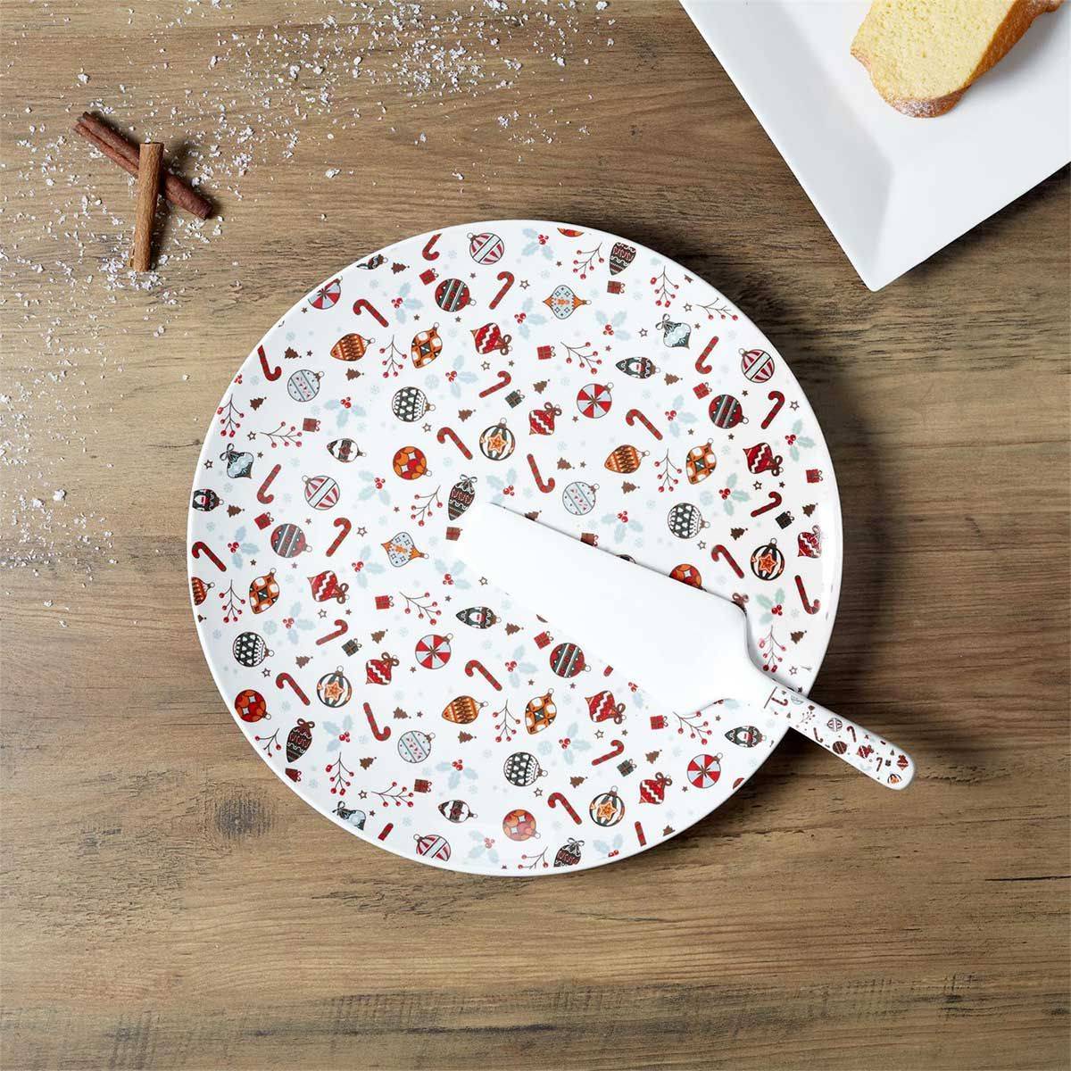 The Home Deco Factory - Plat & Pelle à Tarte "Noël" 30cm Multicolore - Image 3