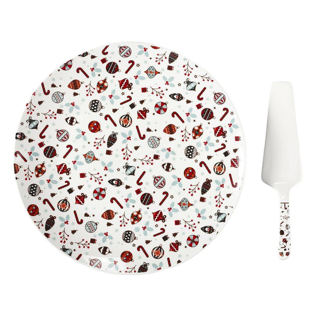 The Home Deco Factory - Plat & Pelle à Tarte "Noël" 30cm Multicolore - Image 1