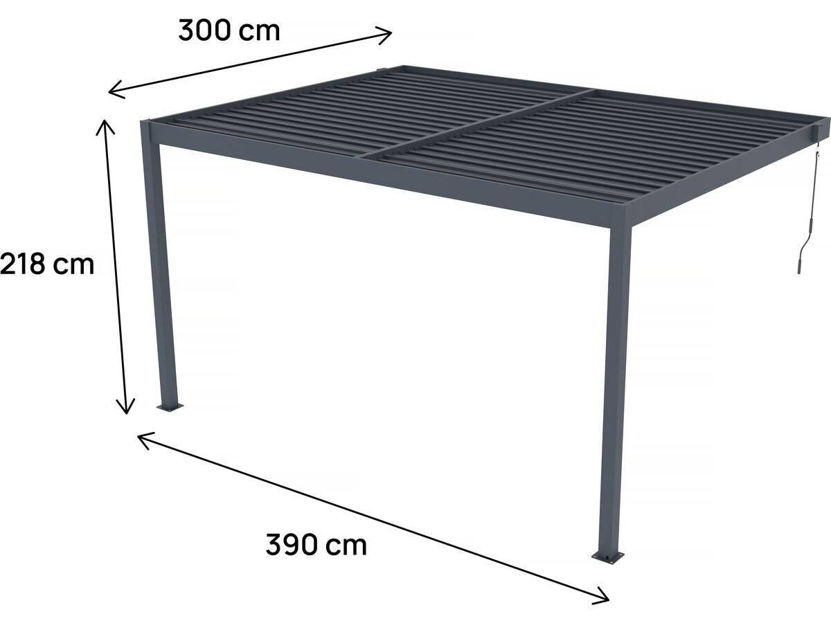 Pergola Adossée En Aluminium "windsor" - Gris Anthracite - 3 X 4 M -habitat Et Jardin - Image 4