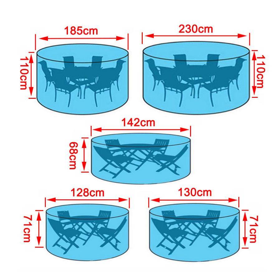 IntiMeg - Housse salon de jardin, Oxford Housse de Protection Salon de Jardin Housse Table Bâche Salon de Jardin Imperméable Résistant à la Vent , 77x70 cm - Image 4
