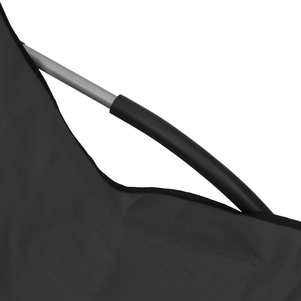 Maison Chic - lot de 2 Chaises de plage pliables - Bain de soleil - Transat Noir Tissu HL284 - Image 7