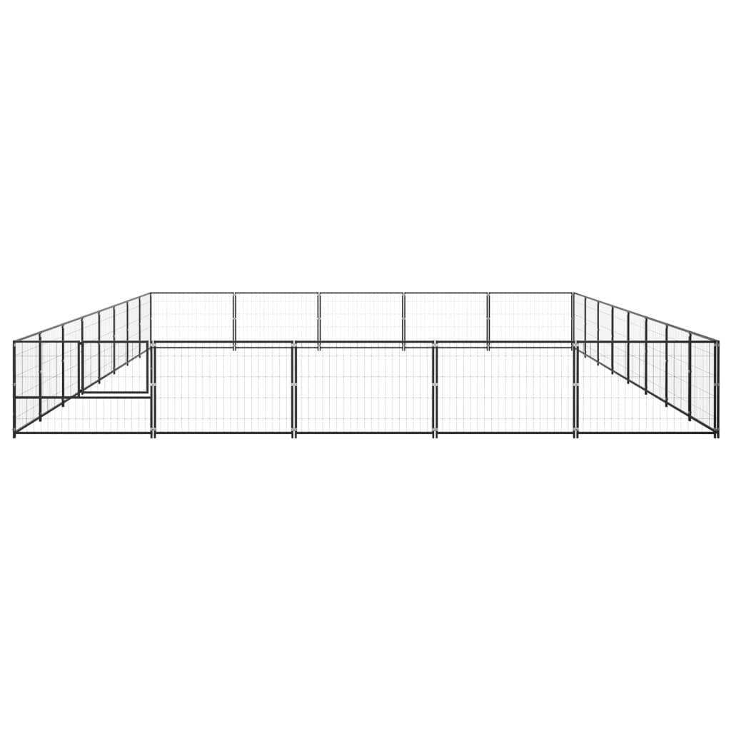 Helloshop26 - Chenil extérieur cage enclos parc animaux chien 40 m² acier noir - Image 3