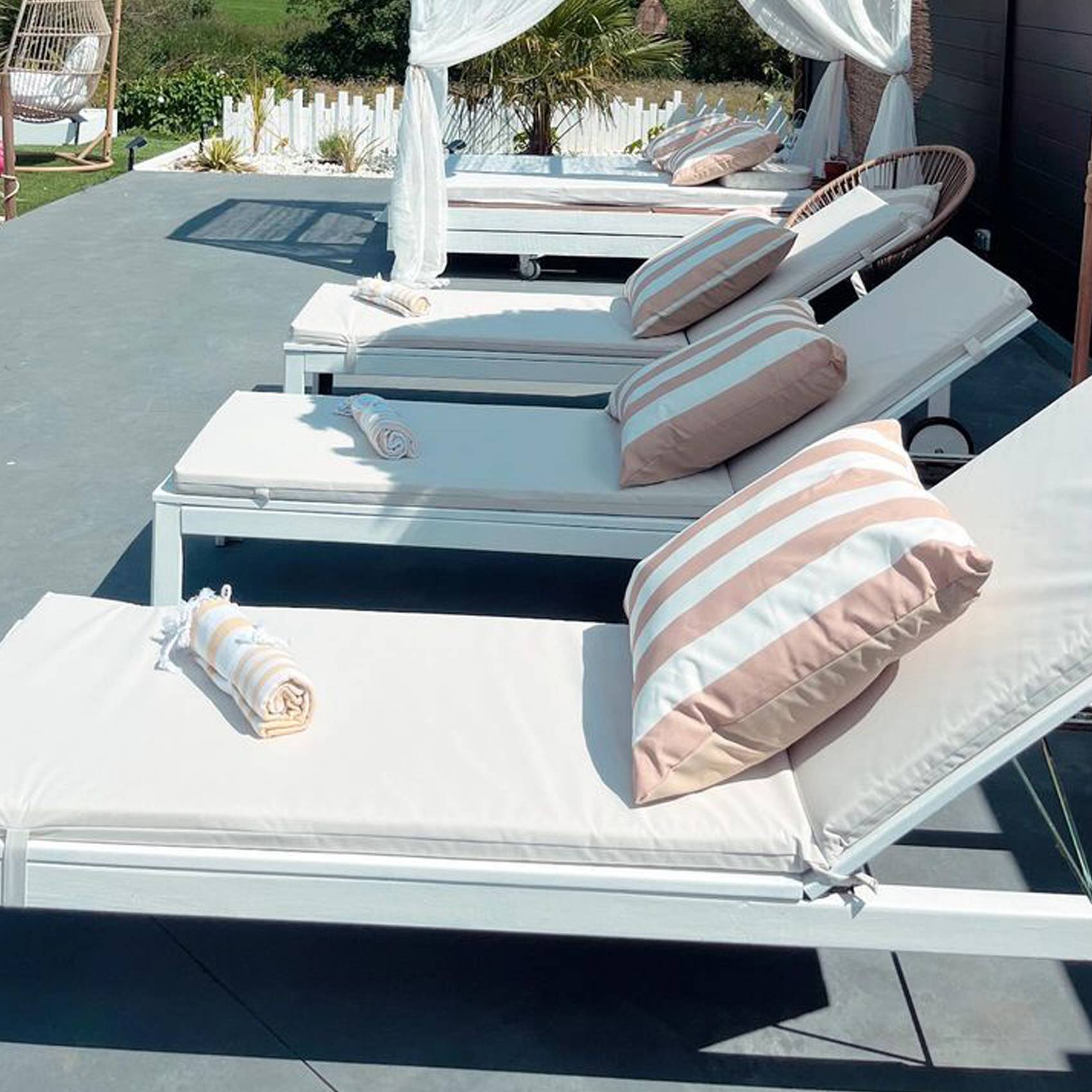 Home Maison - Matelas Bain de soleil extérieur imperméable MINORQUE - HOME MAISON - Polyester - Ecru - Image 4