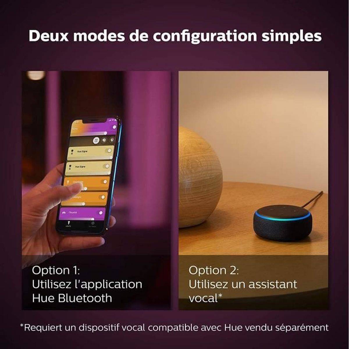 Philips - Lampe de table connectée Philips Hue Iris, éclairage blanc et coloré, projection murale, Bluetooth et Hue Bridge - PHILIPS HUE - Image 2