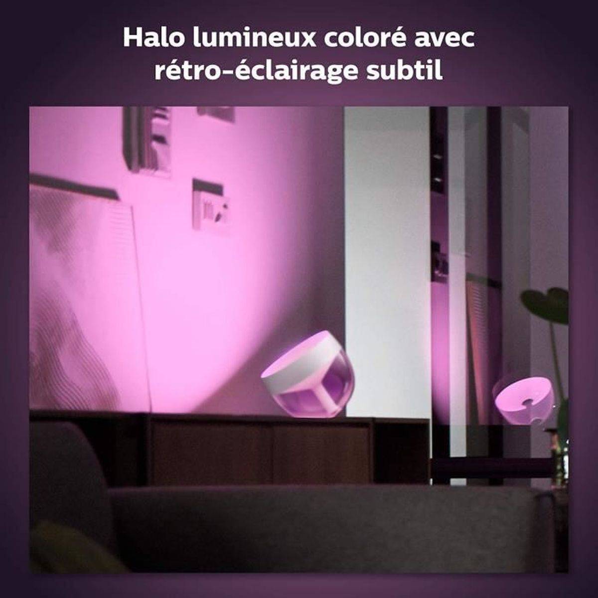 Philips - Lampe de table connectée Philips Hue Iris, éclairage blanc et coloré, projection murale, Bluetooth et Hue Bridge - PHILIPS HUE - Image 3