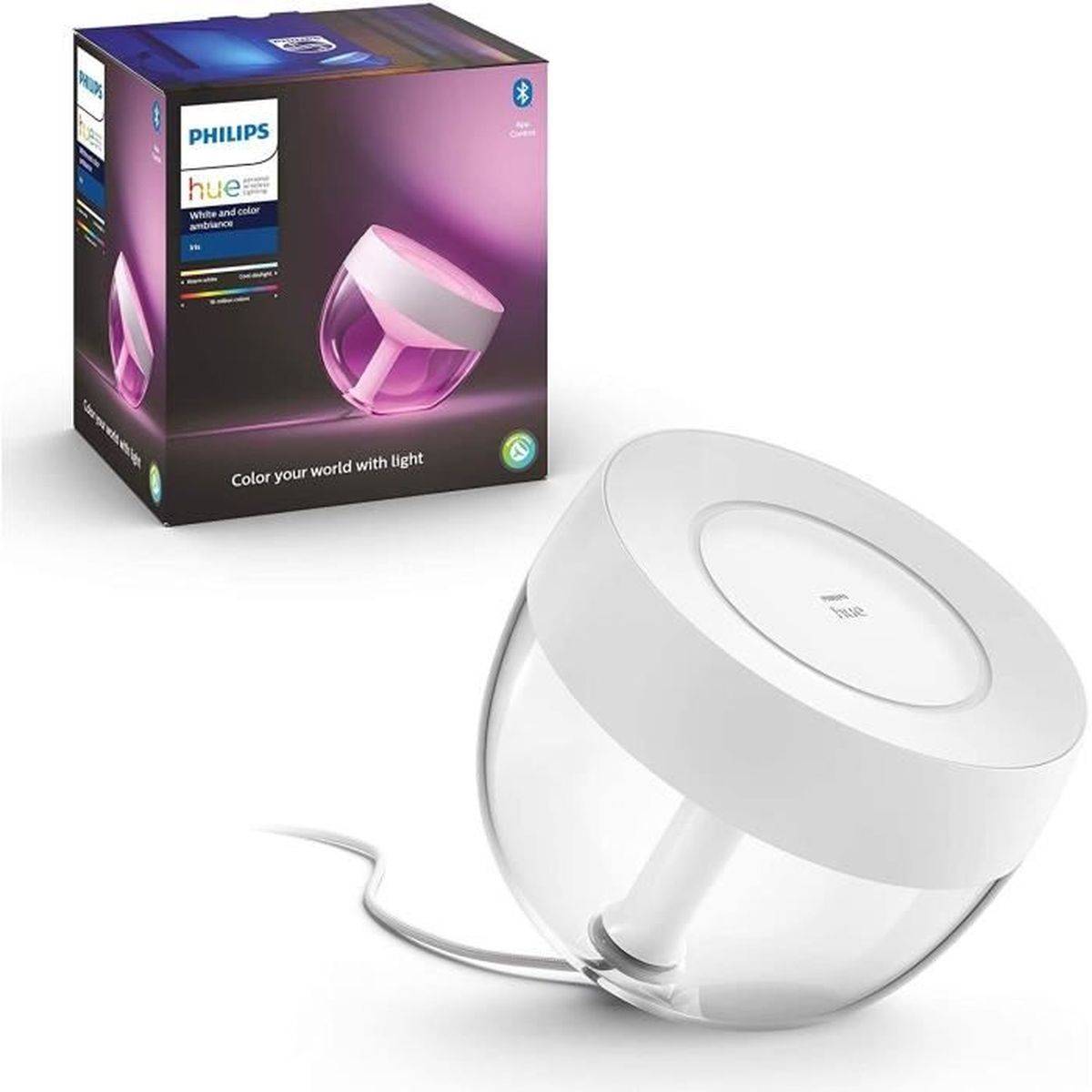 Philips - Lampe de table connectée Philips Hue Iris, éclairage blanc et coloré, projection murale, Bluetooth et Hue Bridge - PHILIPS HUE - Image 1