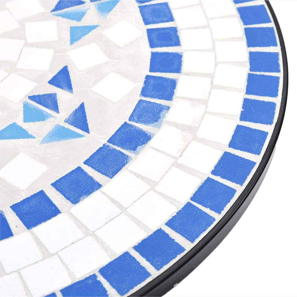 Maison Chic - Table de jardin | Table de bistro mosaïque bleu et blanc Ø50x70 cm céramique - Image 7