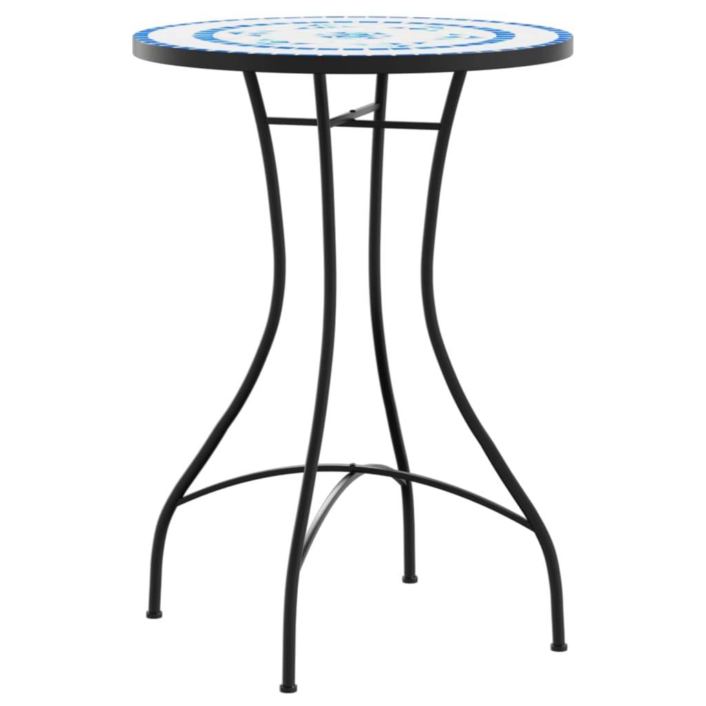 Maison Chic - Table de jardin | Table de bistro mosaïque bleu et blanc Ø50x70 cm céramique - Image 4