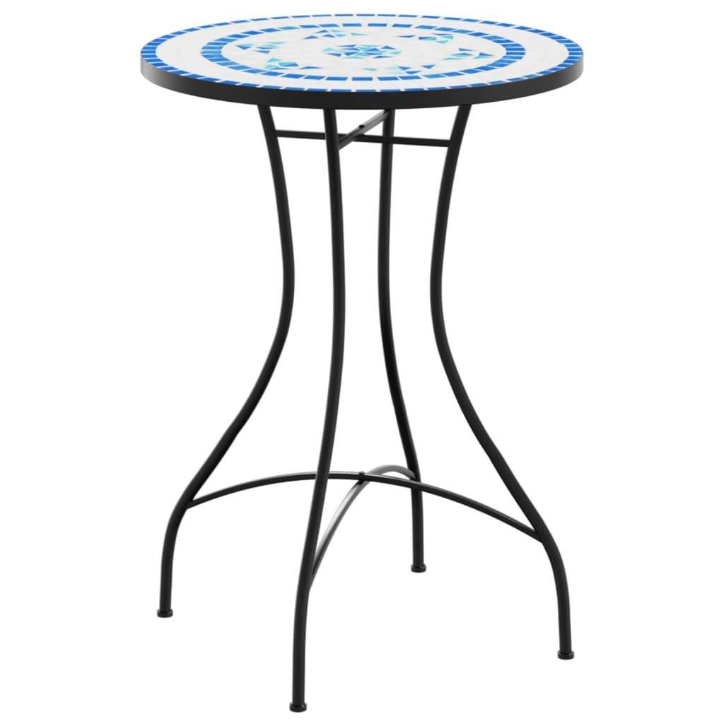 Maison Chic - Table de jardin | Table de bistro mosaïque bleu et blanc Ø50x70 cm céramique - Image 1
